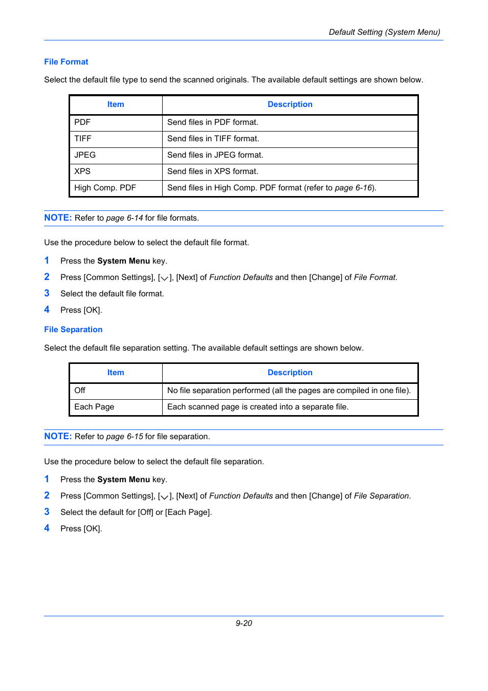 E 9-20) | TA Triumph-Adler DCC 2930 User Manual | Page 326 / 588