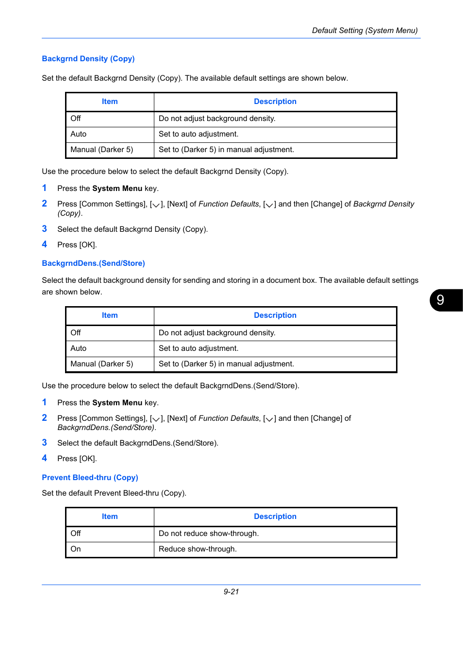 Ge 9-21, E 9-21) | TA Triumph-Adler DCC 2930 User Manual | Page 327 / 588
