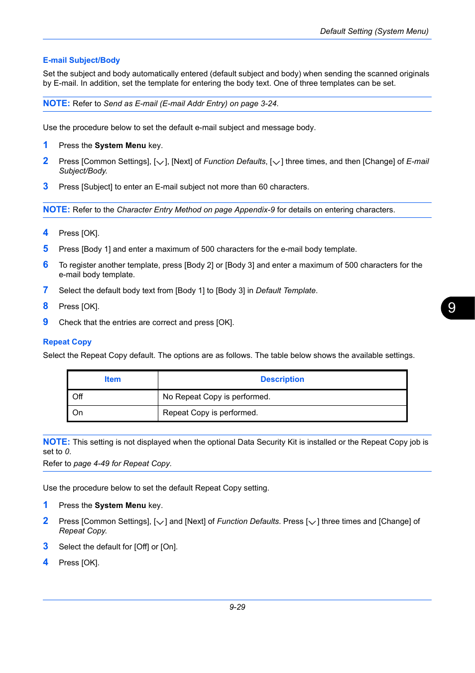 Ge 9-29, E 9-29 | TA Triumph-Adler DCC 2930 User Manual | Page 335 / 588