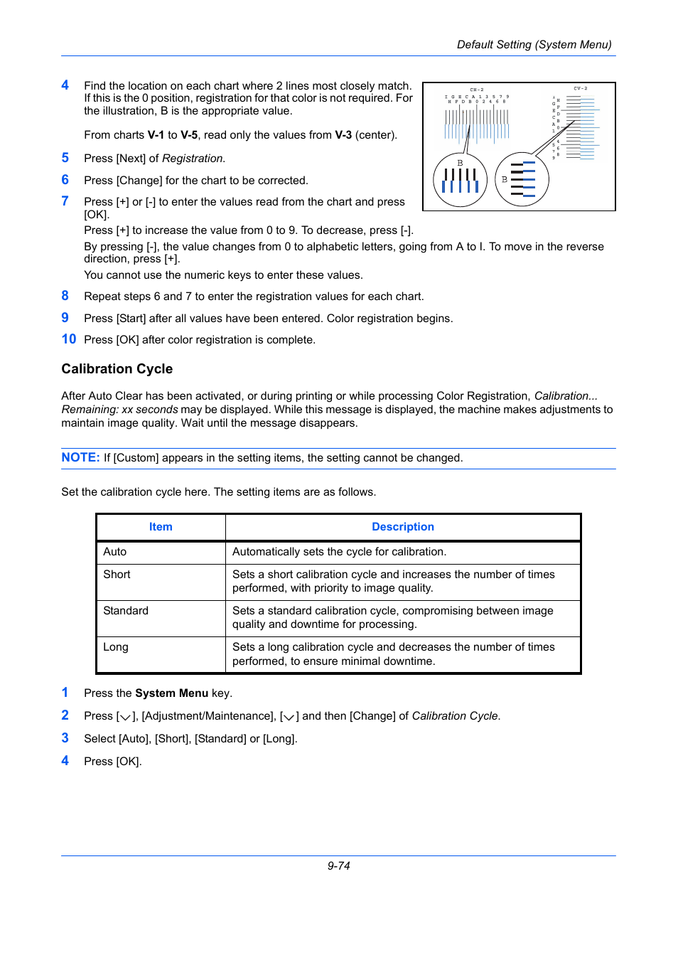 Calibration cycle, Calibration cycle -74 | TA Triumph-Adler DCC 2930 User Manual | Page 380 / 588