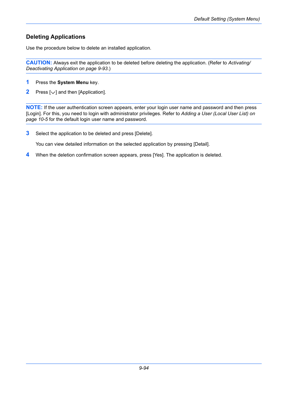 Deleting applications | TA Triumph-Adler DCC 2930 User Manual | Page 400 / 588