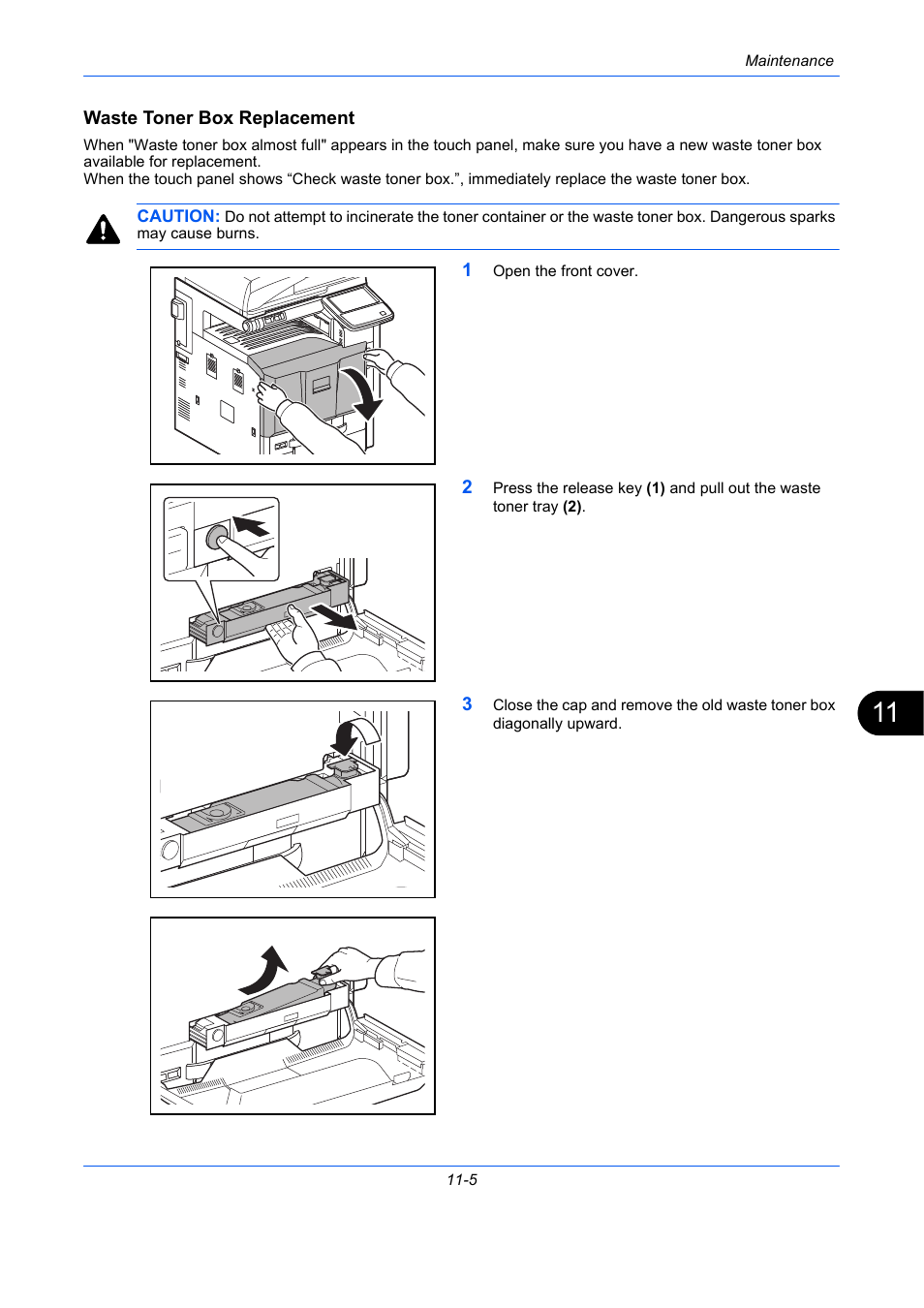 Waste toner box replacement | TA Triumph-Adler DCC 2930 User Manual | Page 461 / 588