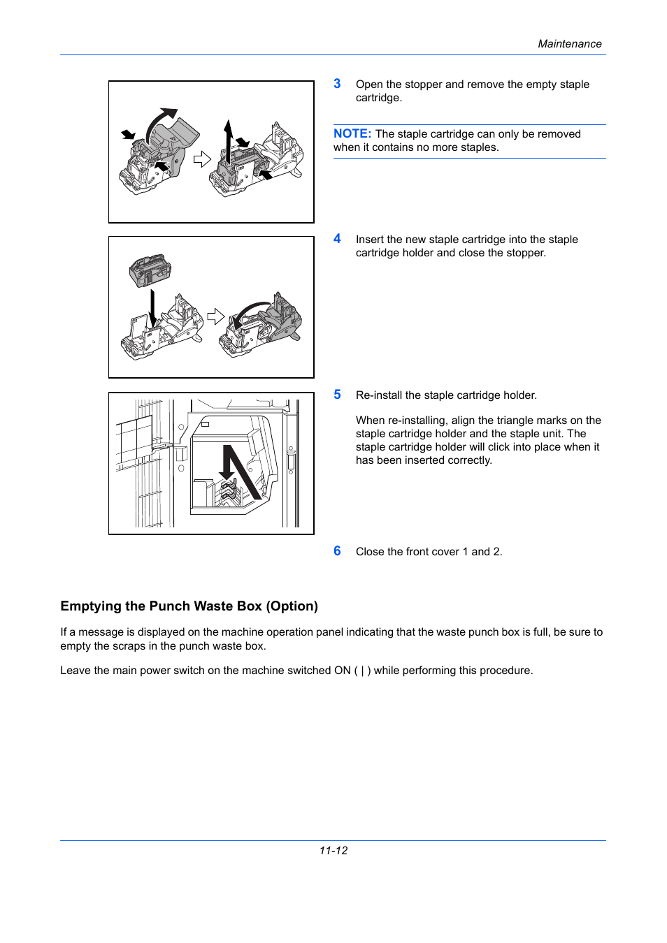 Emptying the punch waste box (option) | TA Triumph-Adler DCC 2930 User Manual | Page 468 / 588