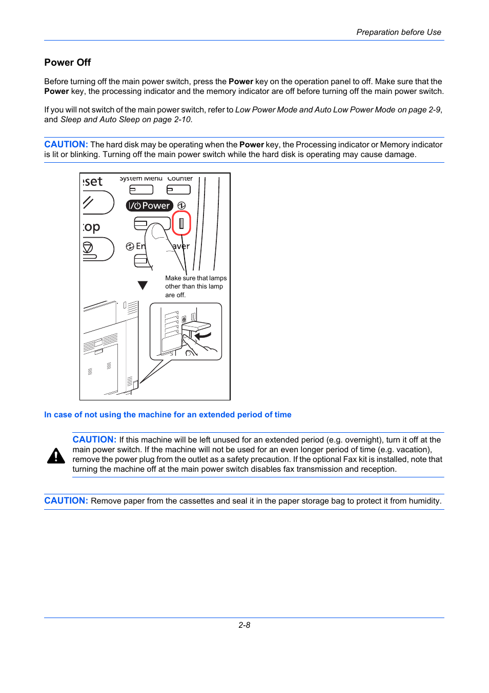 Power off | TA Triumph-Adler DCC 2930 User Manual | Page 54 / 588