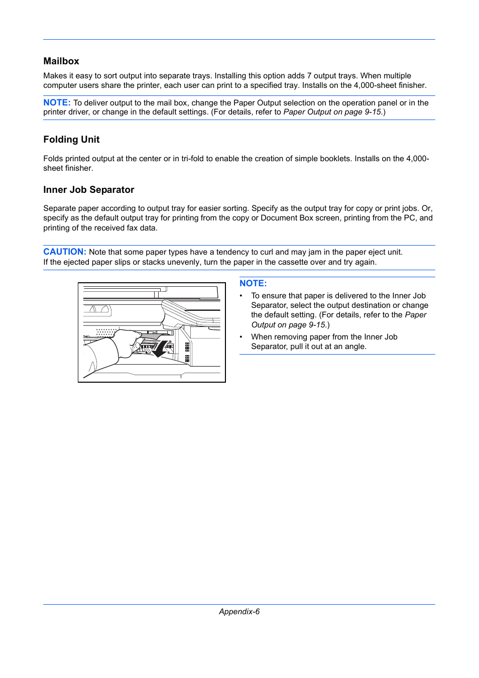 Mailbox, Folding unit, Inner job separator | TA Triumph-Adler DCC 2930 User Manual | Page 542 / 588