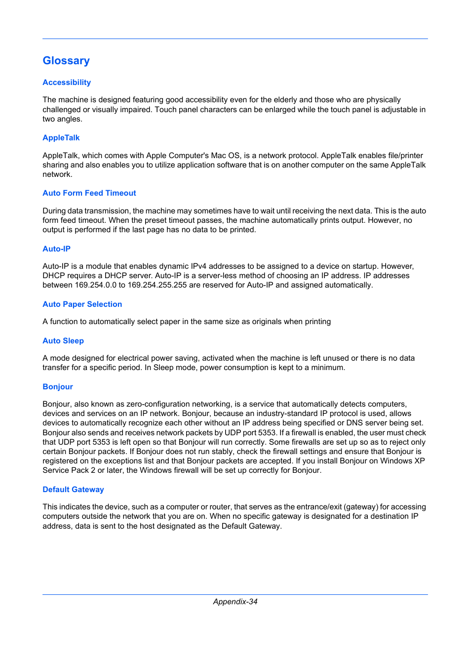 Glossary | TA Triumph-Adler DCC 2930 User Manual | Page 570 / 588