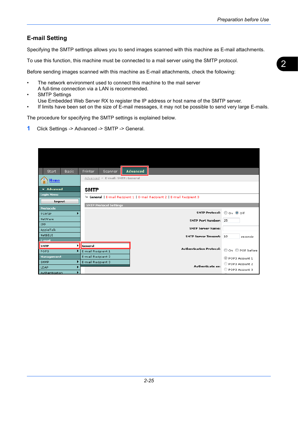 E-mail setting | TA Triumph-Adler DCC 2930 User Manual | Page 71 / 588