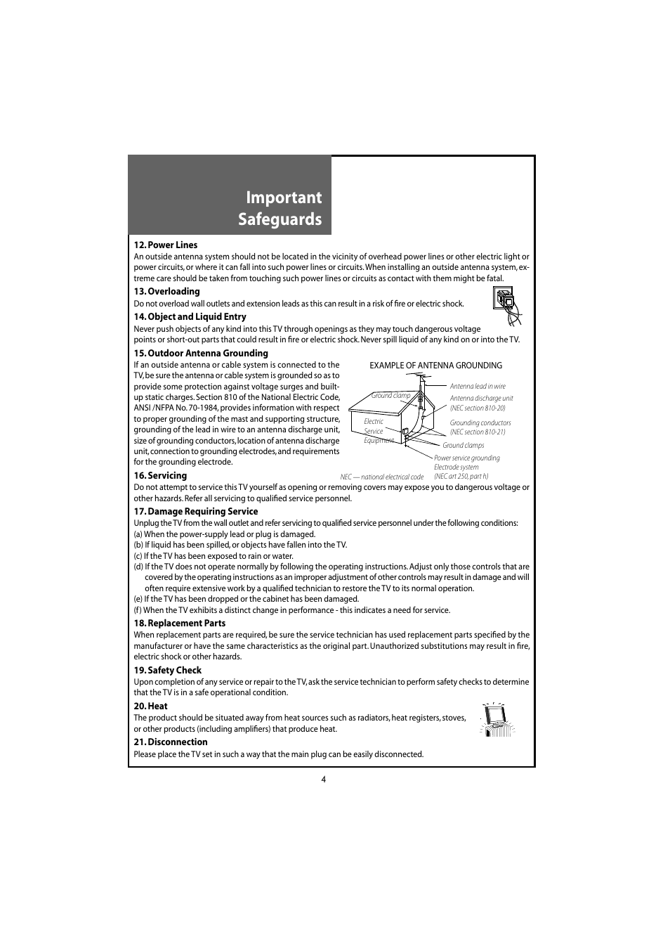 Important safeguards | Daewoo DLT-20J3T User Manual | Page 4 / 48