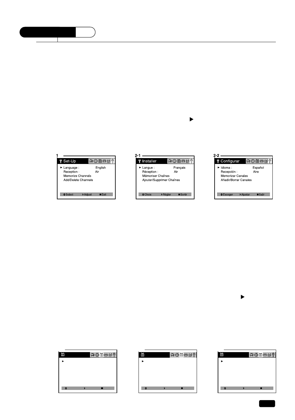 Additional tv features, Changing the language of the on-screen menus, Captioning | Daewoo DVQ 9H1FC User Manual | Page 34 / 50