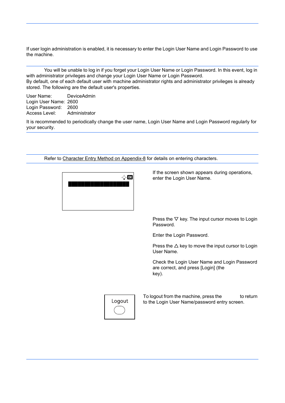 Login/logout, Login/logout -2 | TA Triumph-Adler DCC 6526L User Manual | Page 103 / 526