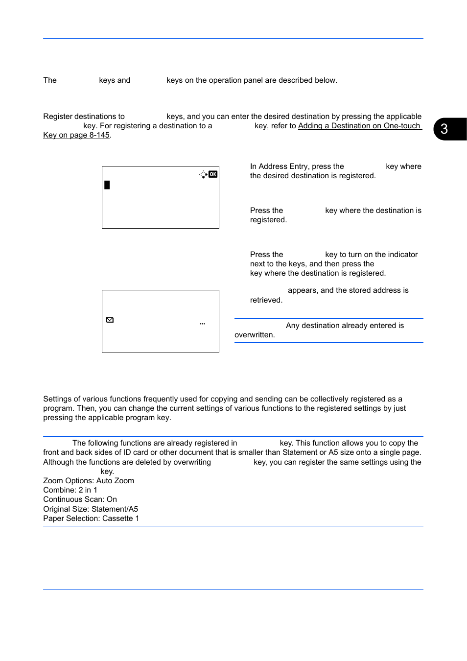 One-touch keys and program keys, One-touch keys and program keys -3 | TA Triumph-Adler DCC 6526L User Manual | Page 104 / 526