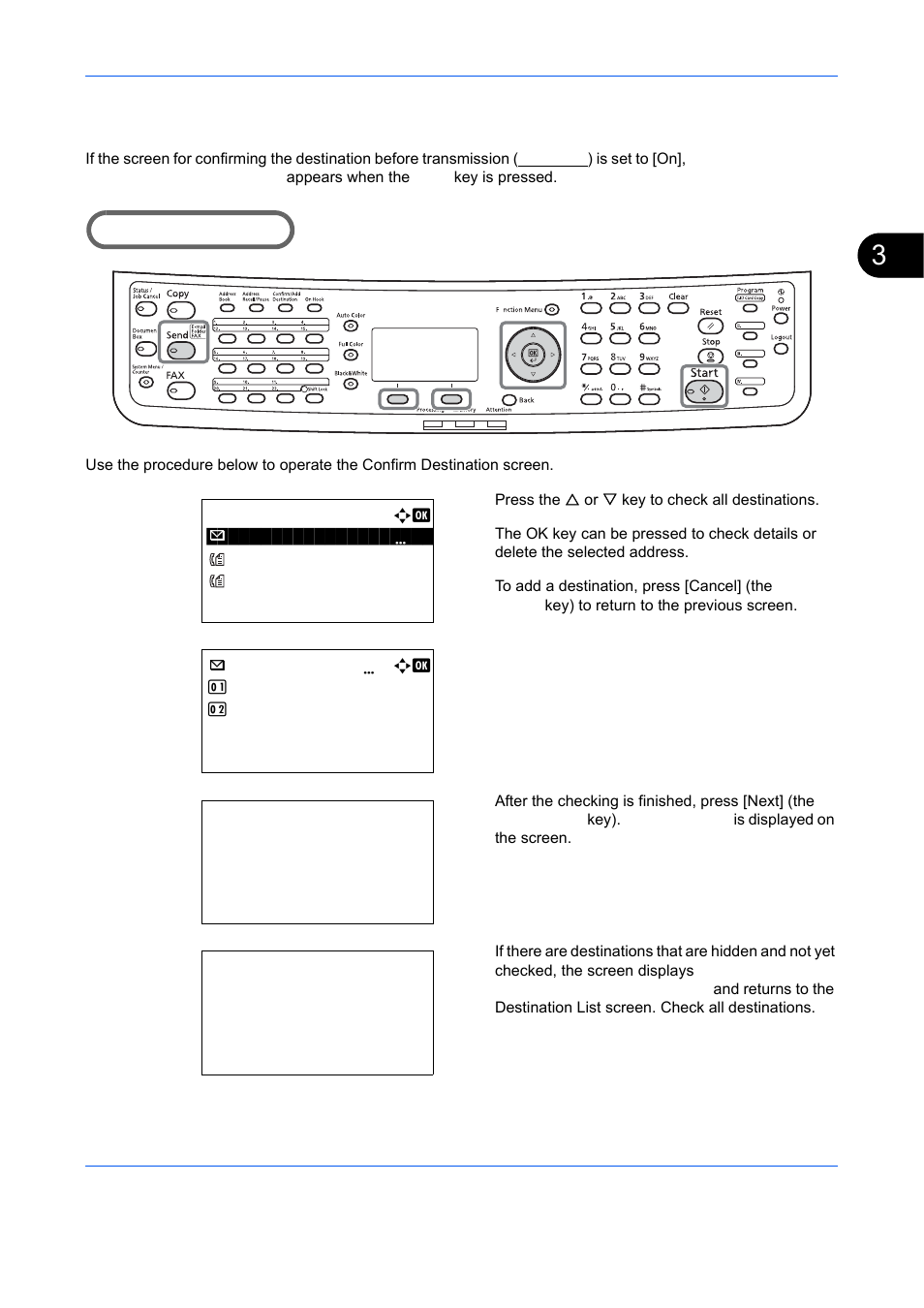 Confirm destination screen, Confirm destination screen -43 | TA Triumph-Adler DCC 6526L User Manual | Page 144 / 526