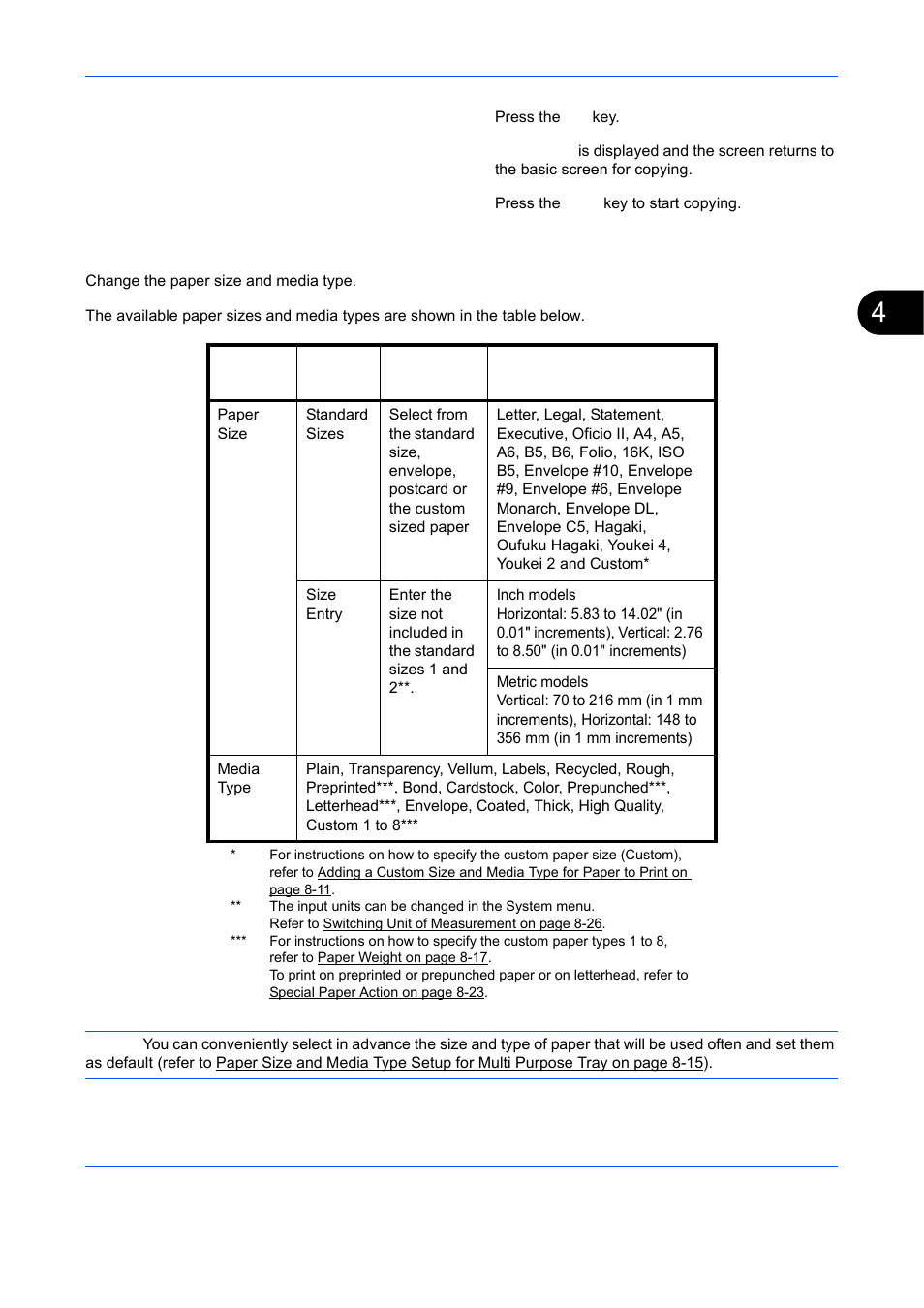 Selecting the multi purpose tray | TA Triumph-Adler DCC 6526L User Manual | Page 158 / 526