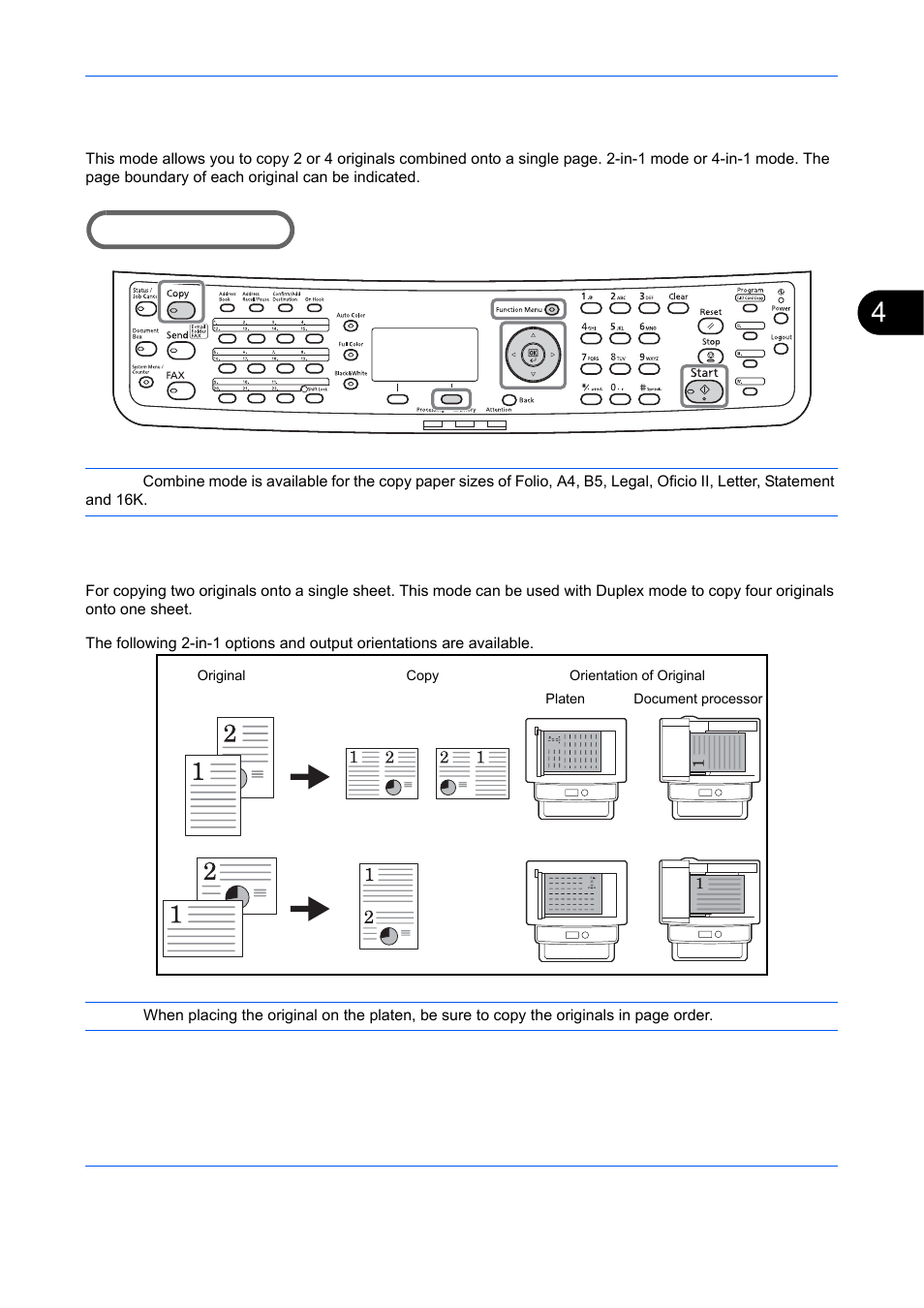 Combine mode, In-1 mode, Combine mode -11 | Ge 4-11 | TA Triumph-Adler DCC 6526L User Manual | Page 164 / 526