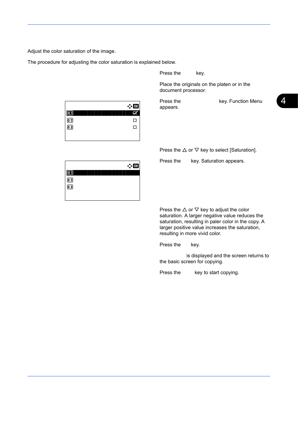 Saturation, Saturation -25, Ge 4-25 | TA Triumph-Adler DCC 6526L User Manual | Page 178 / 526