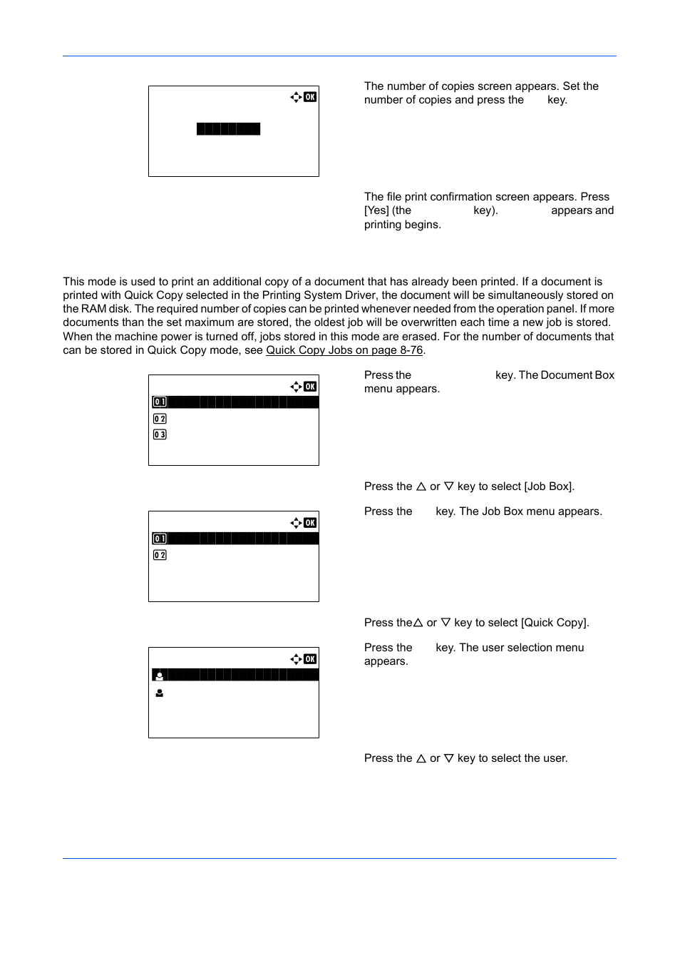 Quick copy mode | TA Triumph-Adler DCC 6526L User Manual | Page 221 / 526