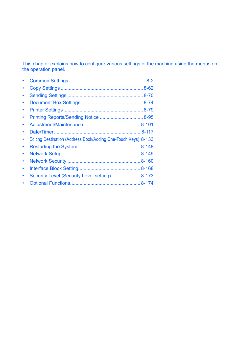 8 default setting (system menu), Default setting (system menu), Chapter 8 - default setting (system menu) | 8default setting (system menu) | TA Triumph-Adler DCC 6526L User Manual | Page 246 / 526