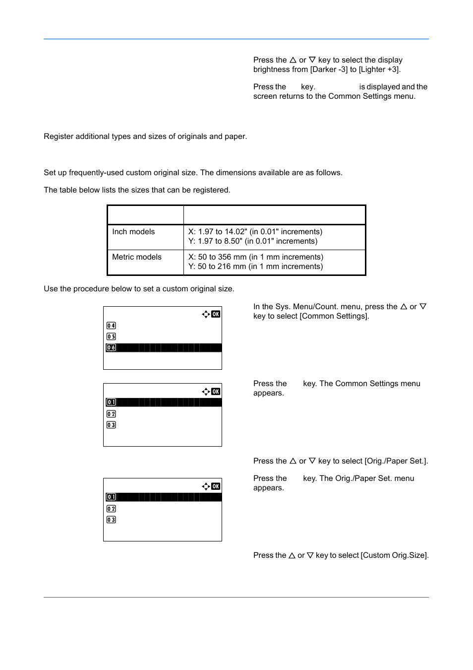 Original/paper settings, Original/paper settings …8-8 | TA Triumph-Adler DCC 6526L User Manual | Page 253 / 526