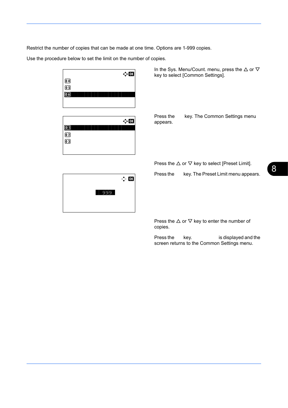 Preset limit | TA Triumph-Adler DCC 6526L User Manual | Page 270 / 526