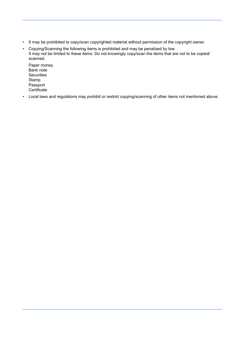 Legal restriction on copying/scanning | TA Triumph-Adler DCC 6526L User Manual | Page 28 / 526