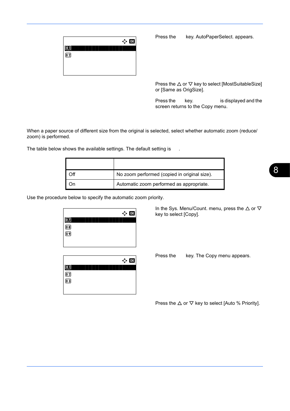 Auto % priority, Auto % priority …8-65 | TA Triumph-Adler DCC 6526L User Manual | Page 310 / 526