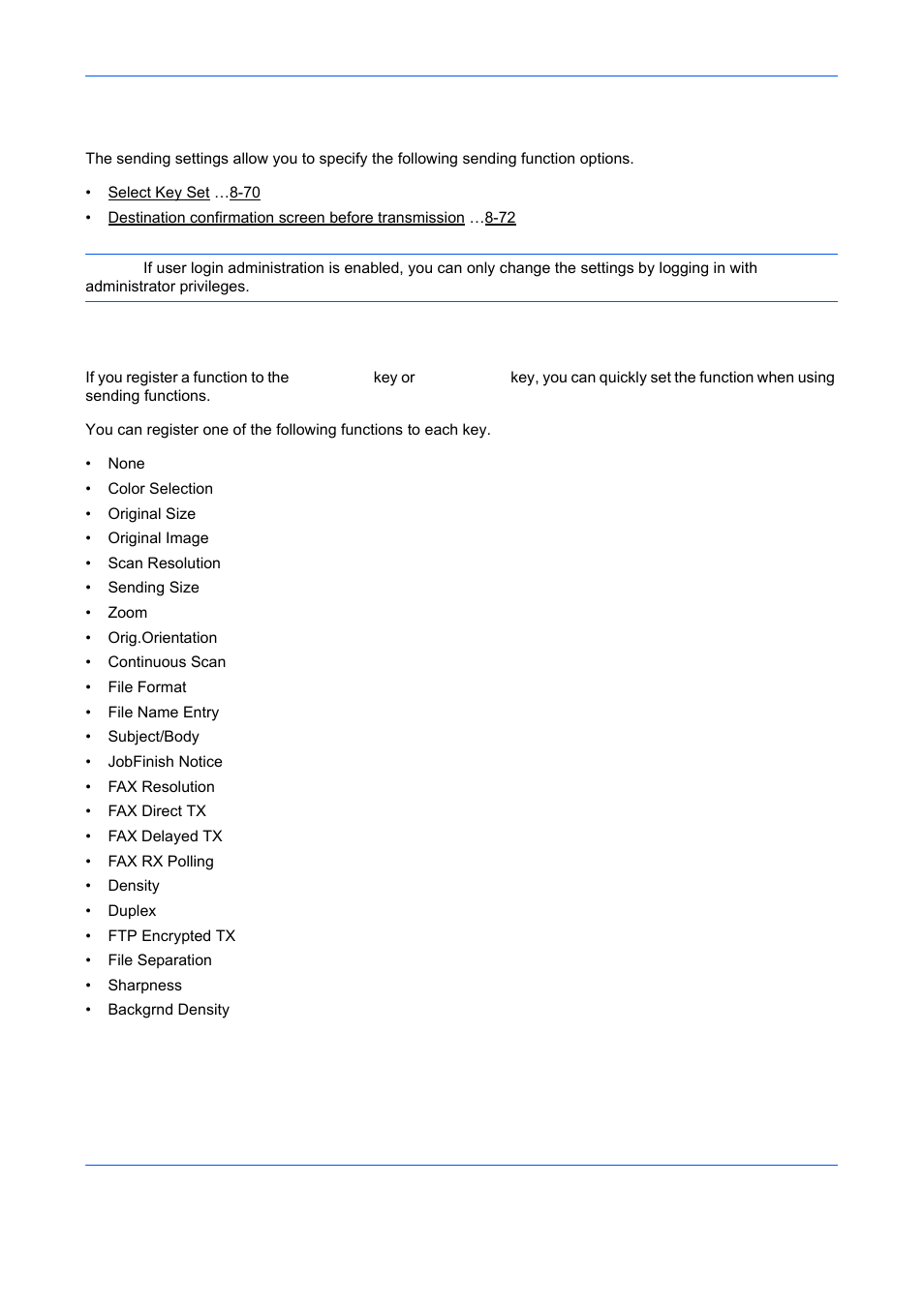 Sending settings, Select key set, Sending settings -70 | TA Triumph-Adler DCC 6526L User Manual | Page 315 / 526