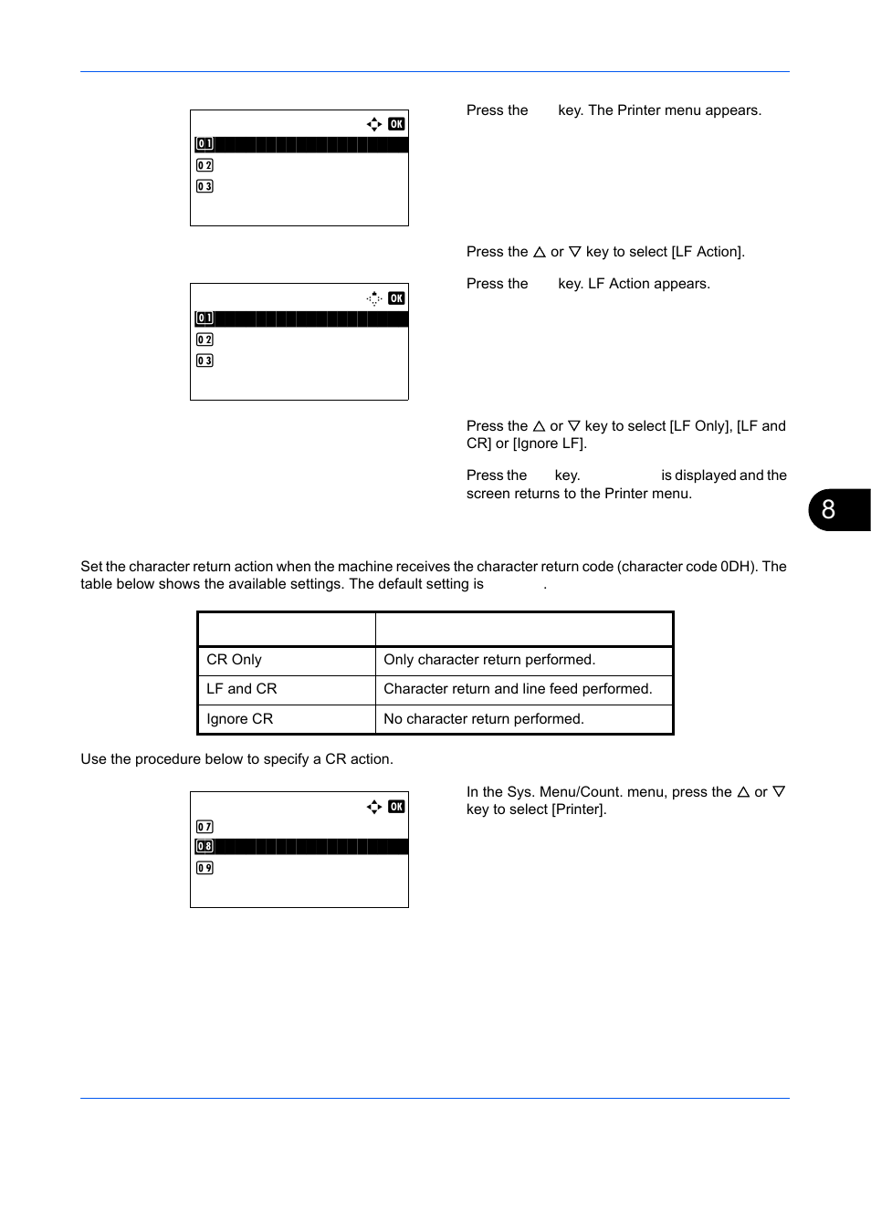 Cr action, Cr action …8-91 | TA Triumph-Adler DCC 6526L User Manual | Page 336 / 526