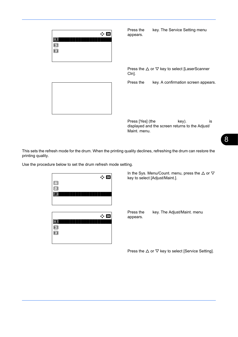 Drum refresh (drum refresh mode setting), Drum refresh (drum refresh mode setting) …8-113 | TA Triumph-Adler DCC 6526L User Manual | Page 358 / 526