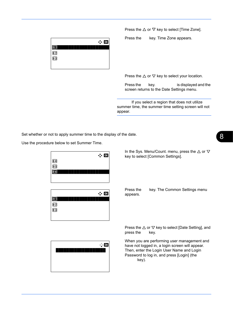 Summer time, Summer time …8-121 | TA Triumph-Adler DCC 6526L User Manual | Page 366 / 526