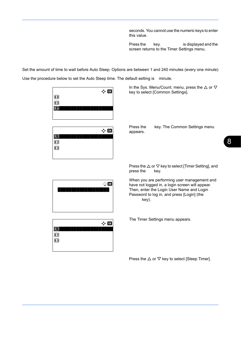 Sleep timer, Sleep timer …8-125 | TA Triumph-Adler DCC 6526L User Manual | Page 370 / 526