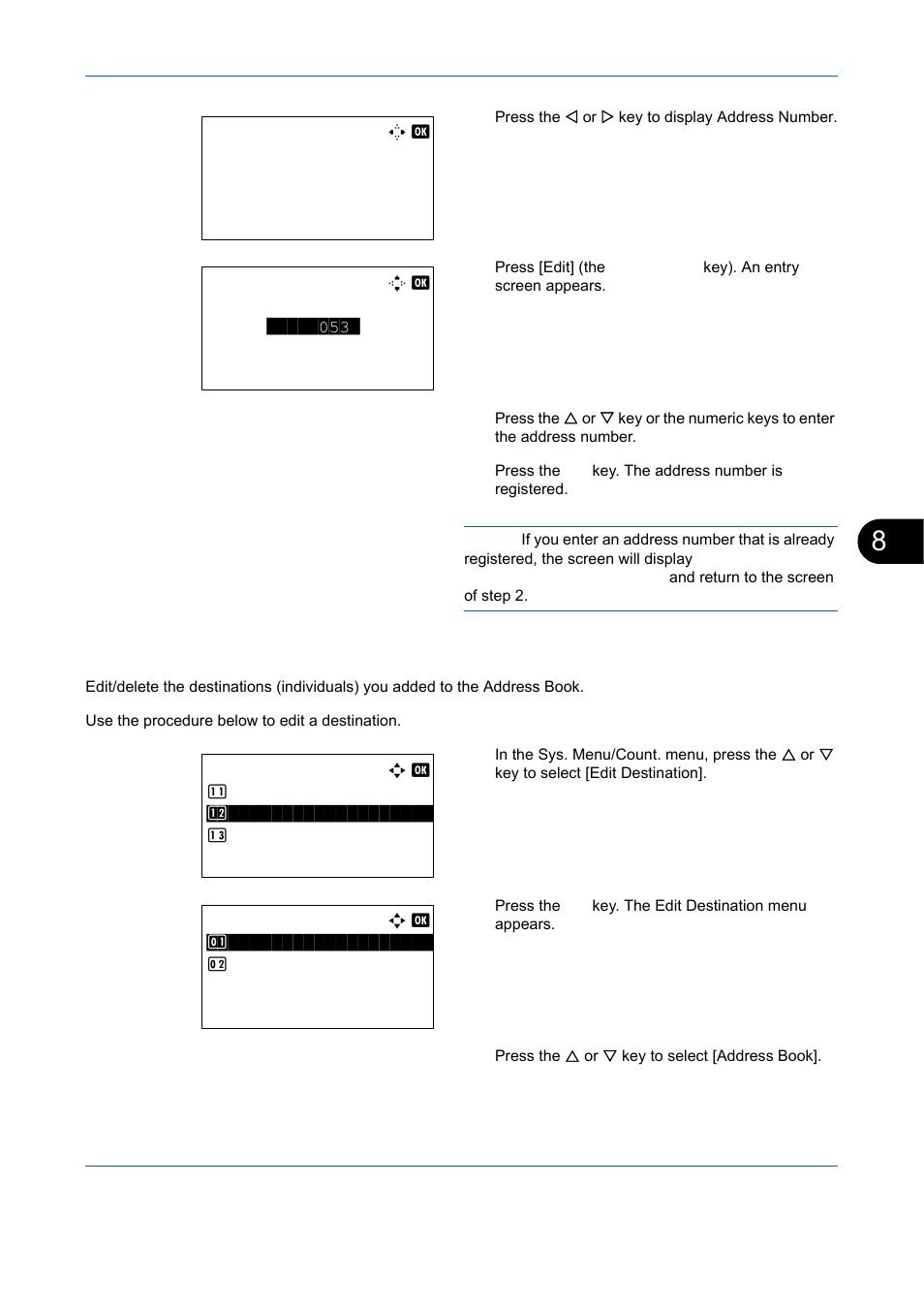 Editing a destination | TA Triumph-Adler DCC 6526L User Manual | Page 388 / 526