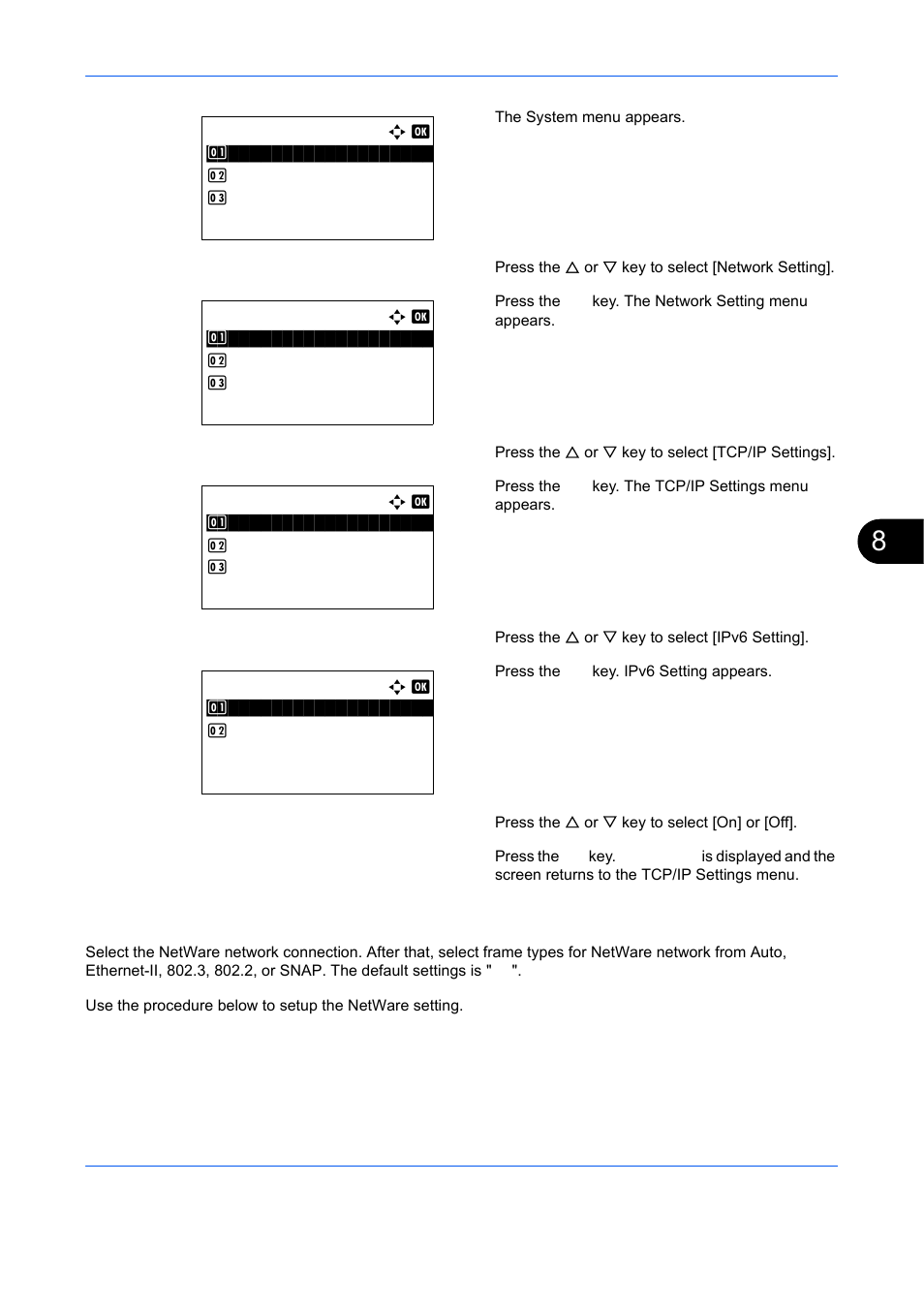 Netware setup, Netware setup …8-151 | TA Triumph-Adler DCC 6526L User Manual | Page 396 / 526