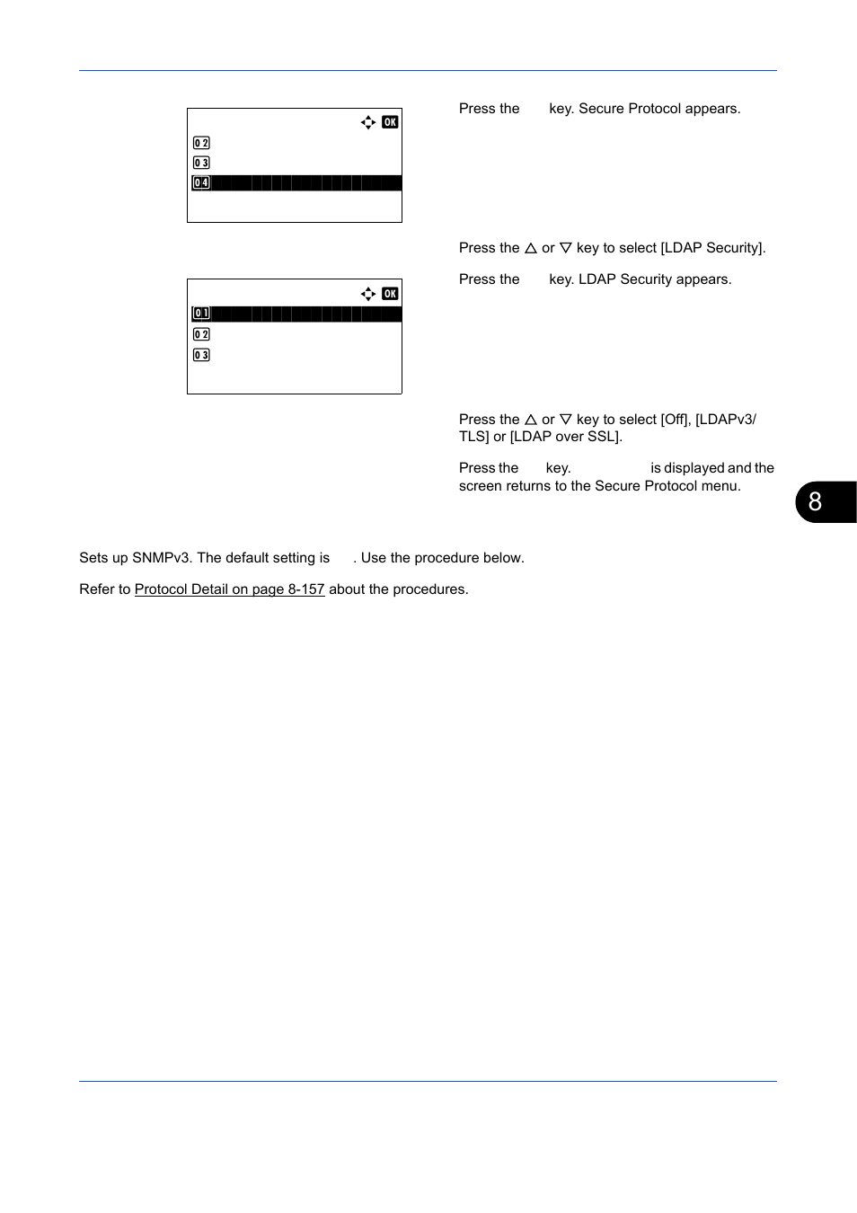 Snmpv3 setting | TA Triumph-Adler DCC 6526L User Manual | Page 410 / 526