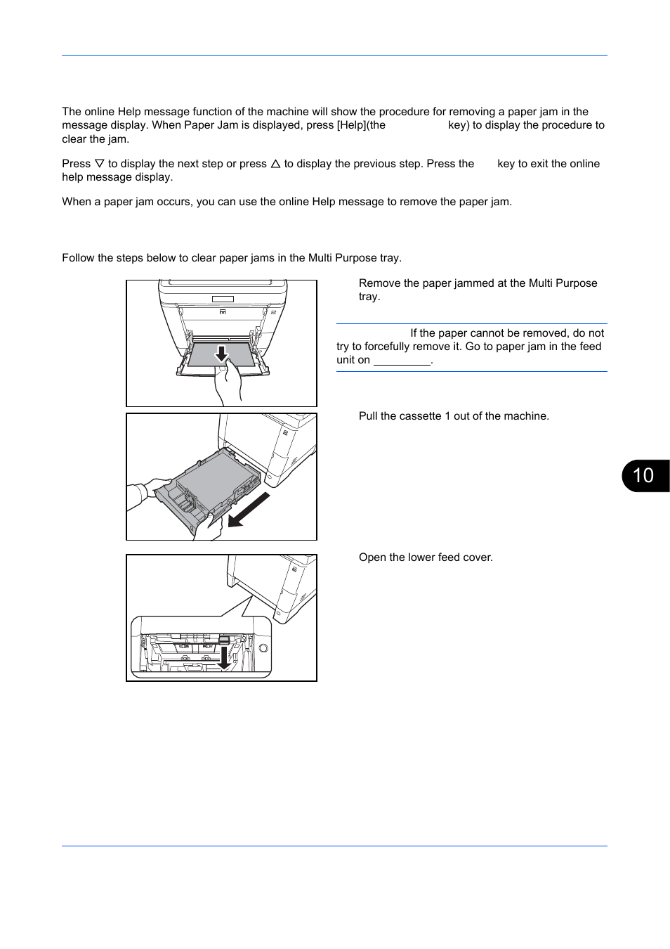 Online help messages, Multi purpose tray | TA Triumph-Adler DCC 6526L User Manual | Page 444 / 526