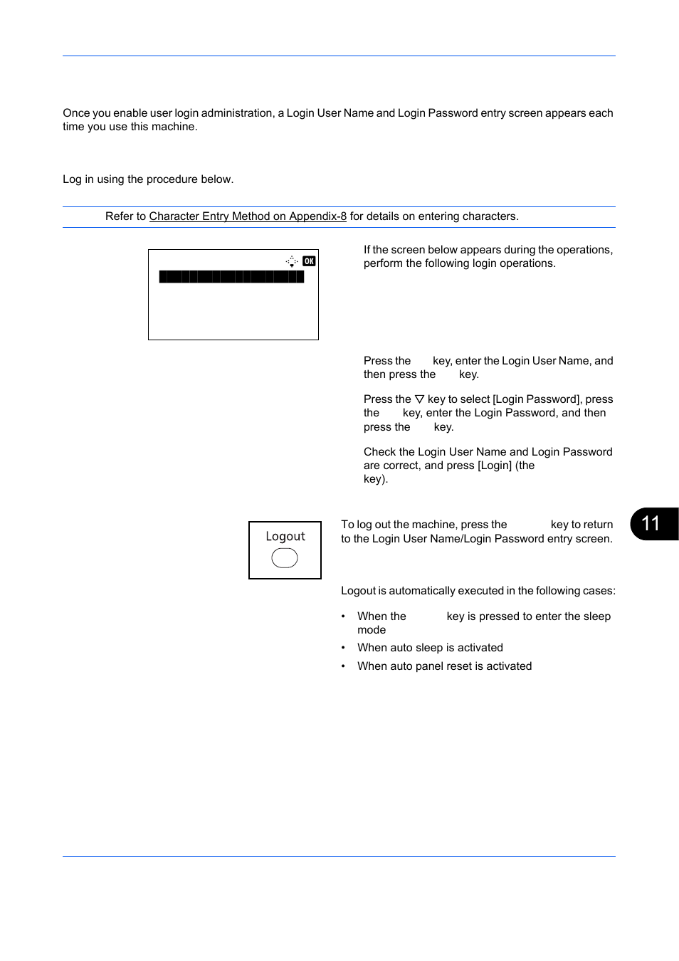 Login/logout | TA Triumph-Adler DCC 6526L User Manual | Page 454 / 526