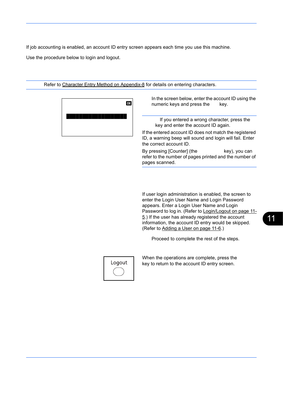 Login/logout | TA Triumph-Adler DCC 6526L User Manual | Page 464 / 526