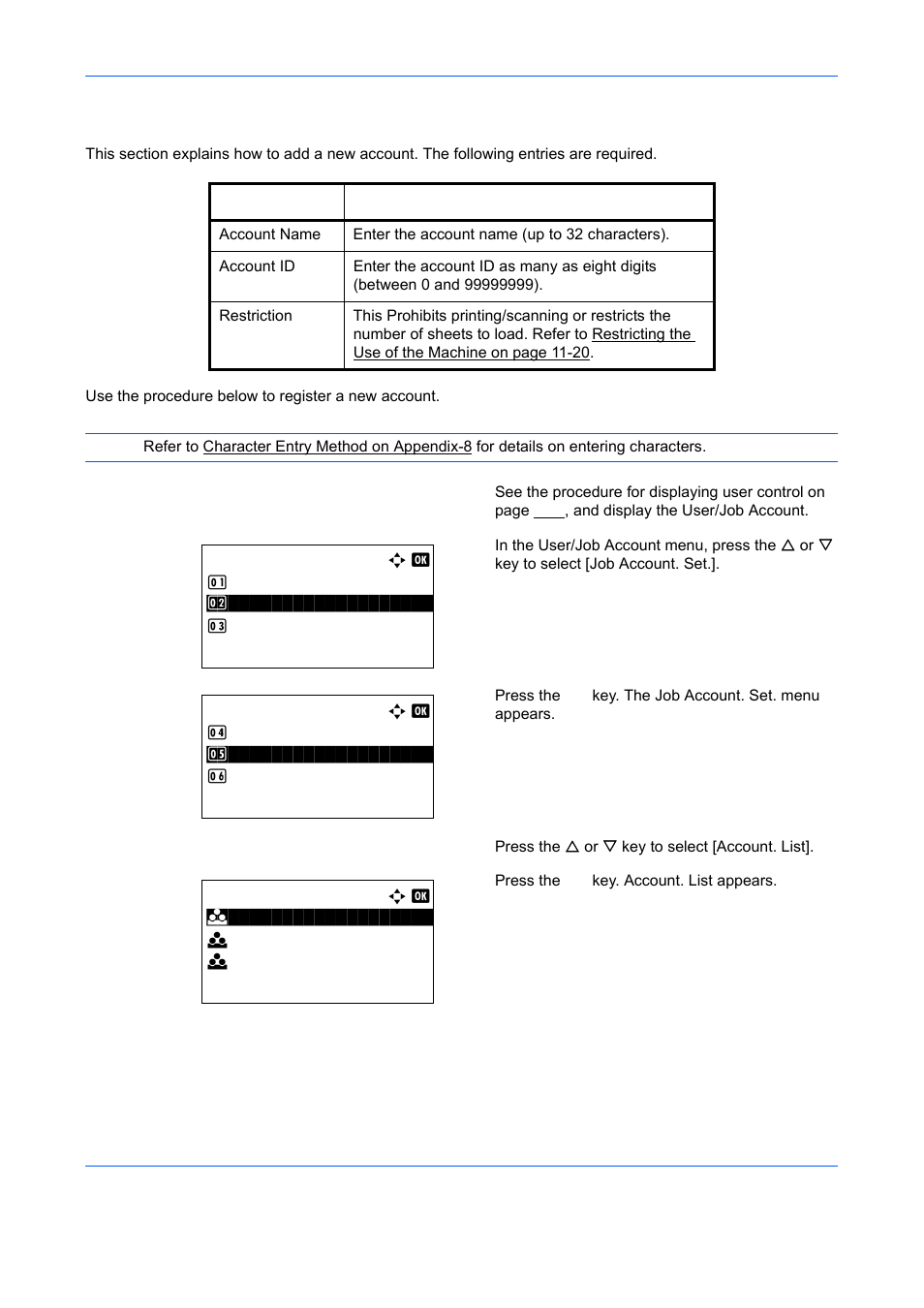 Adding an account | TA Triumph-Adler DCC 6526L User Manual | Page 465 / 526