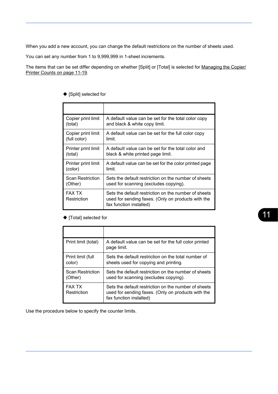 Default counter limit | TA Triumph-Adler DCC 6526L User Manual | Page 474 / 526