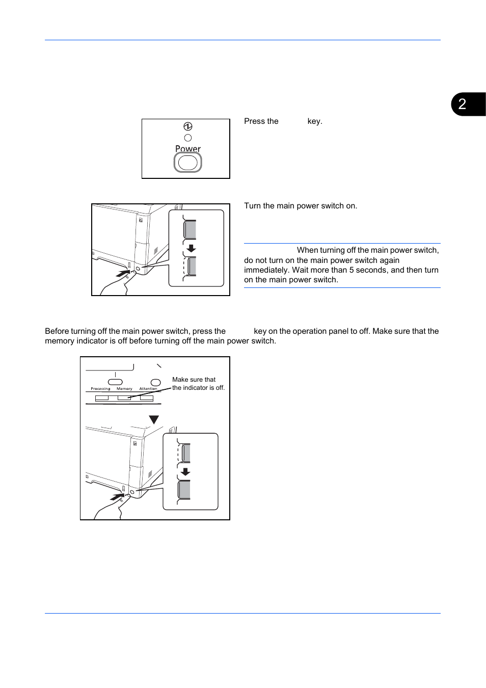 Power on/off, Power on, Power off | Power on/off -7 | TA Triumph-Adler DCC 6526L User Manual | Page 52 / 526