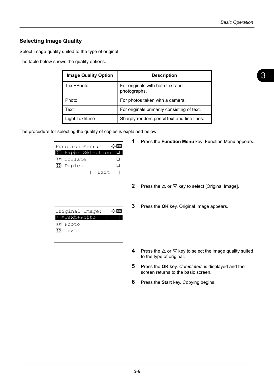 Selecting image quality | TA Triumph-Adler P-3020 MFP User Manual | Page 105 / 481