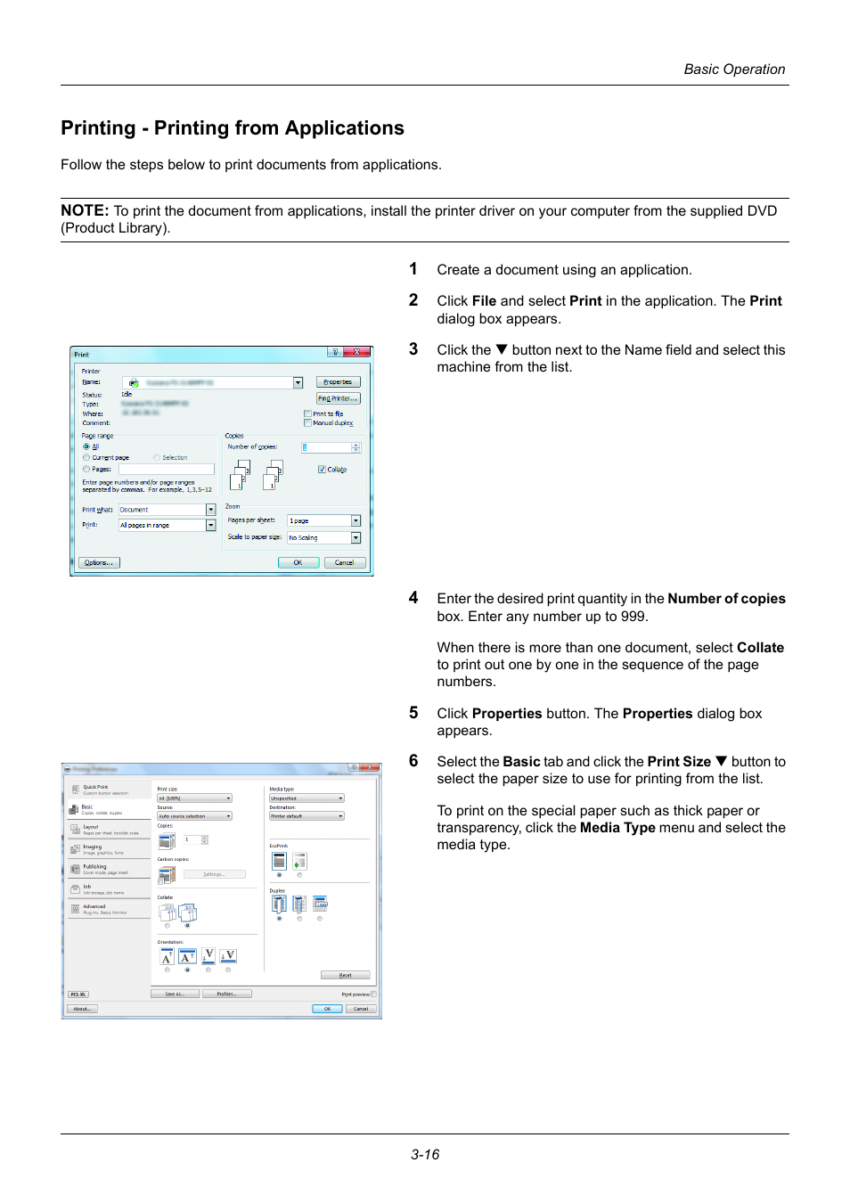 Printing - printing from applications, Printing - printing from applications -16, Printing - printing from | Applications | TA Triumph-Adler P-3020 MFP User Manual | Page 112 / 481