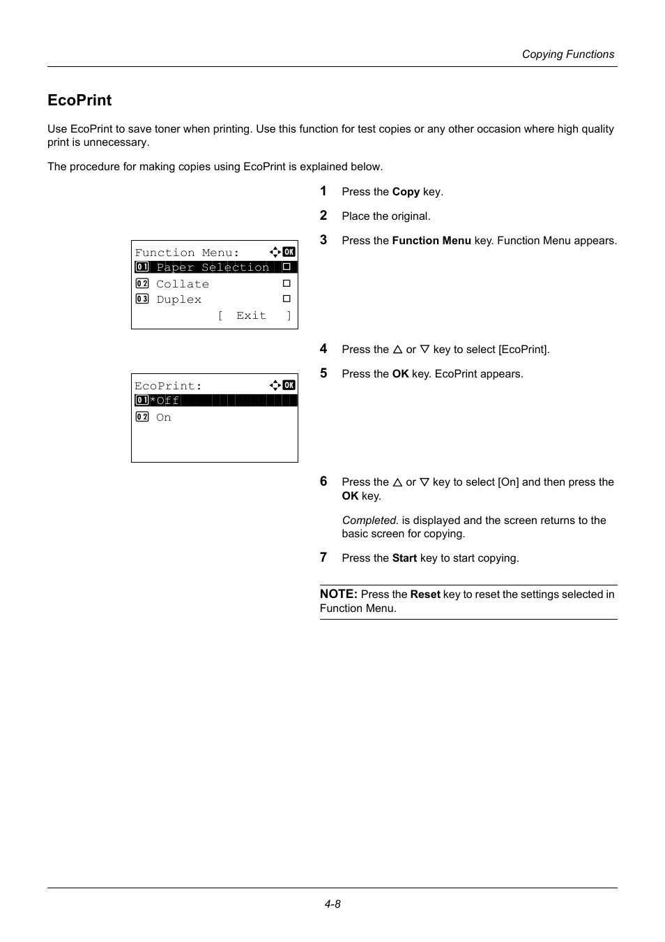 Ecoprint, Ecoprint -8 | TA Triumph-Adler P-3020 MFP User Manual | Page 134 / 481