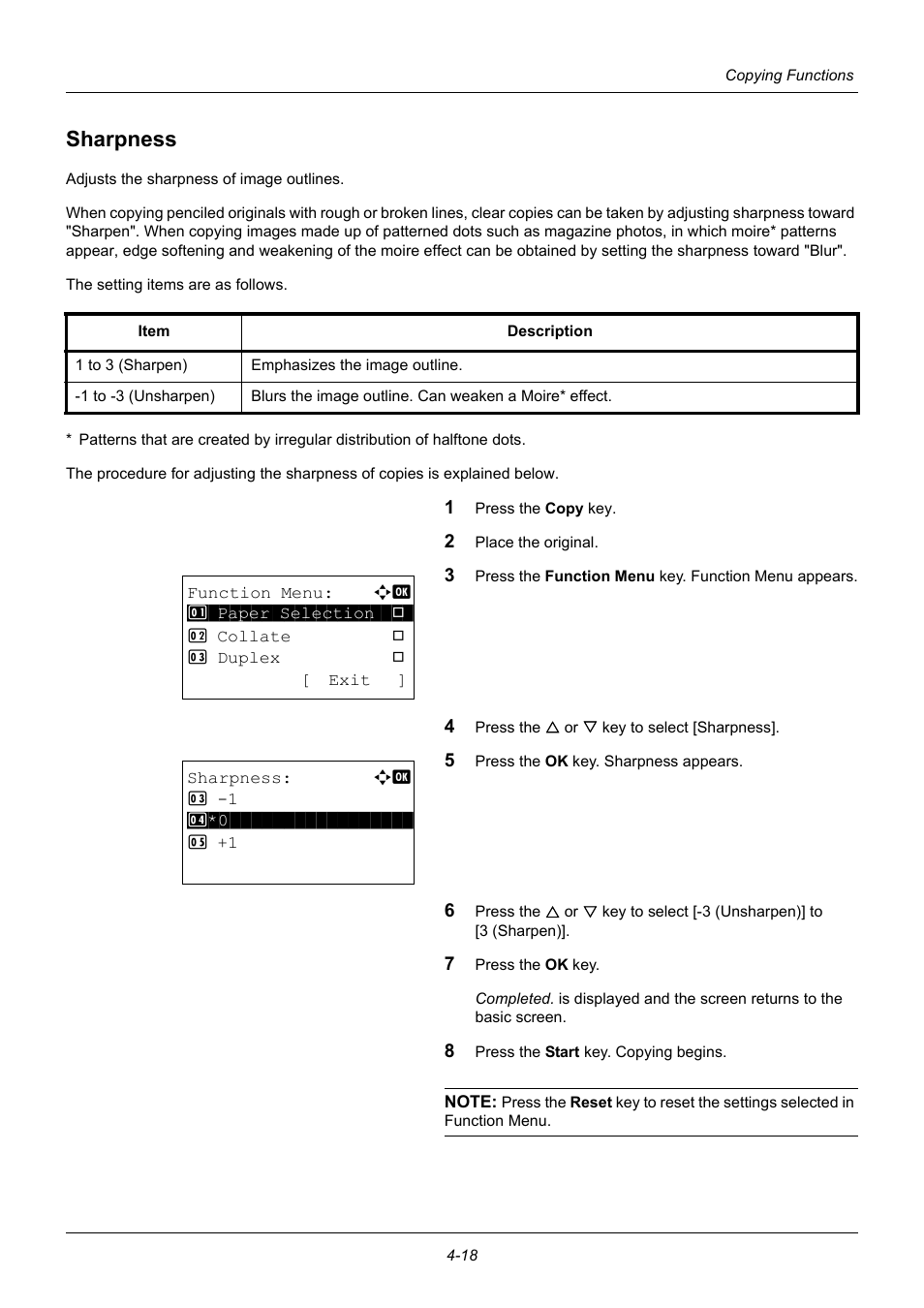 Sharpness, Sharpness -18 | TA Triumph-Adler P-3020 MFP User Manual | Page 144 / 481