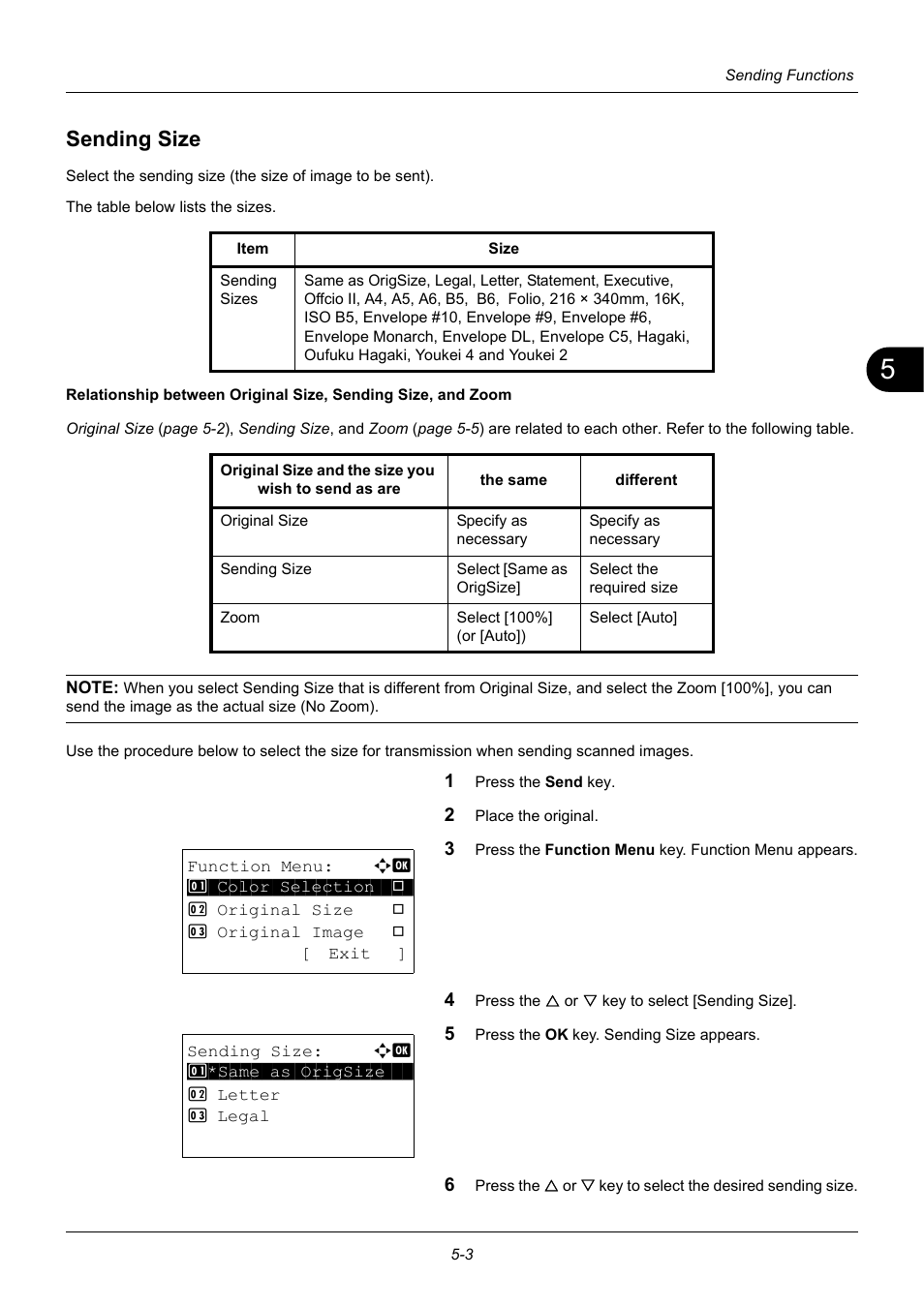 Sending size, Sending size -3 | TA Triumph-Adler P-3020 MFP User Manual | Page 149 / 481