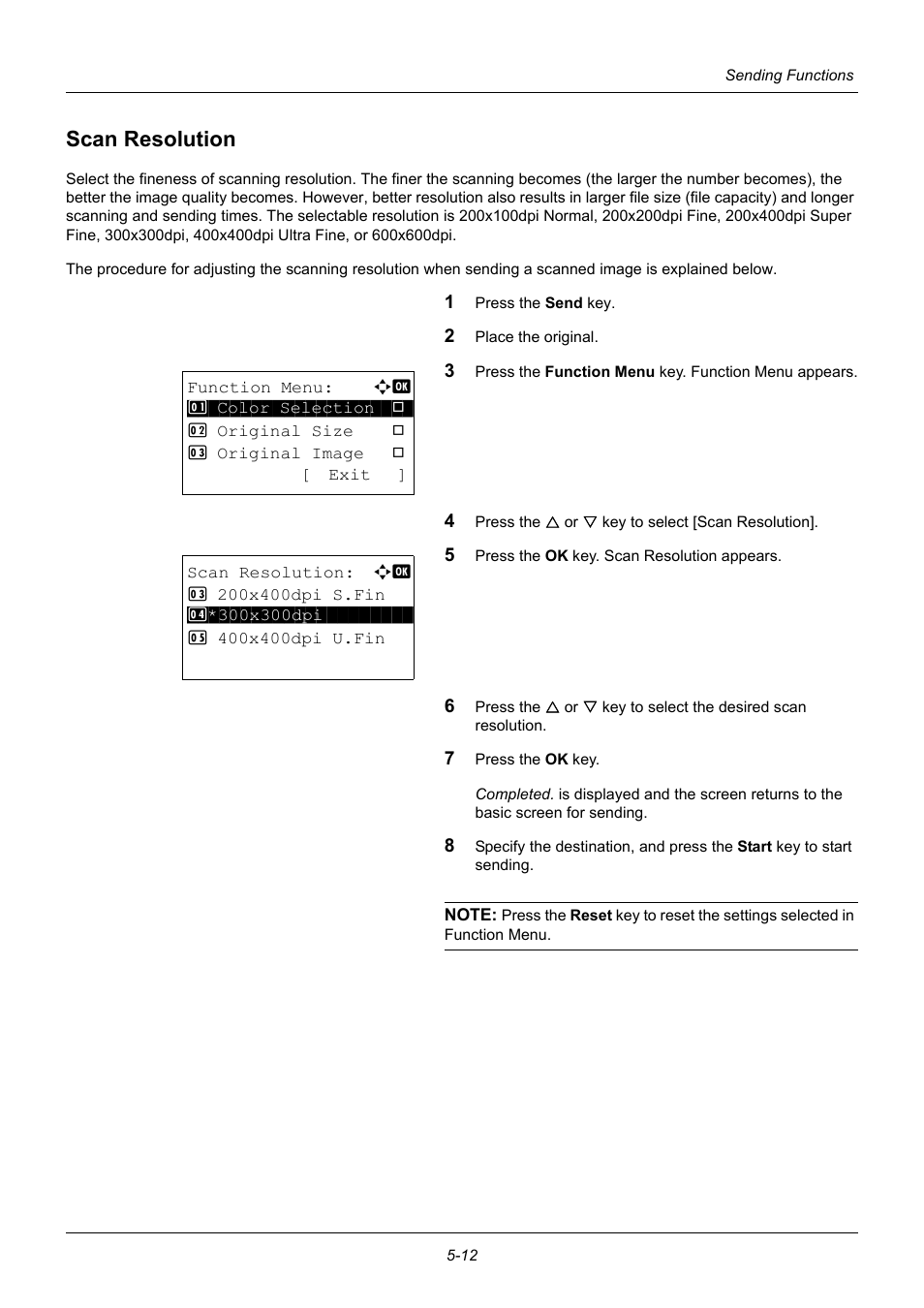 Scan resolution, Scan resolution -12 | TA Triumph-Adler P-3020 MFP User Manual | Page 158 / 481