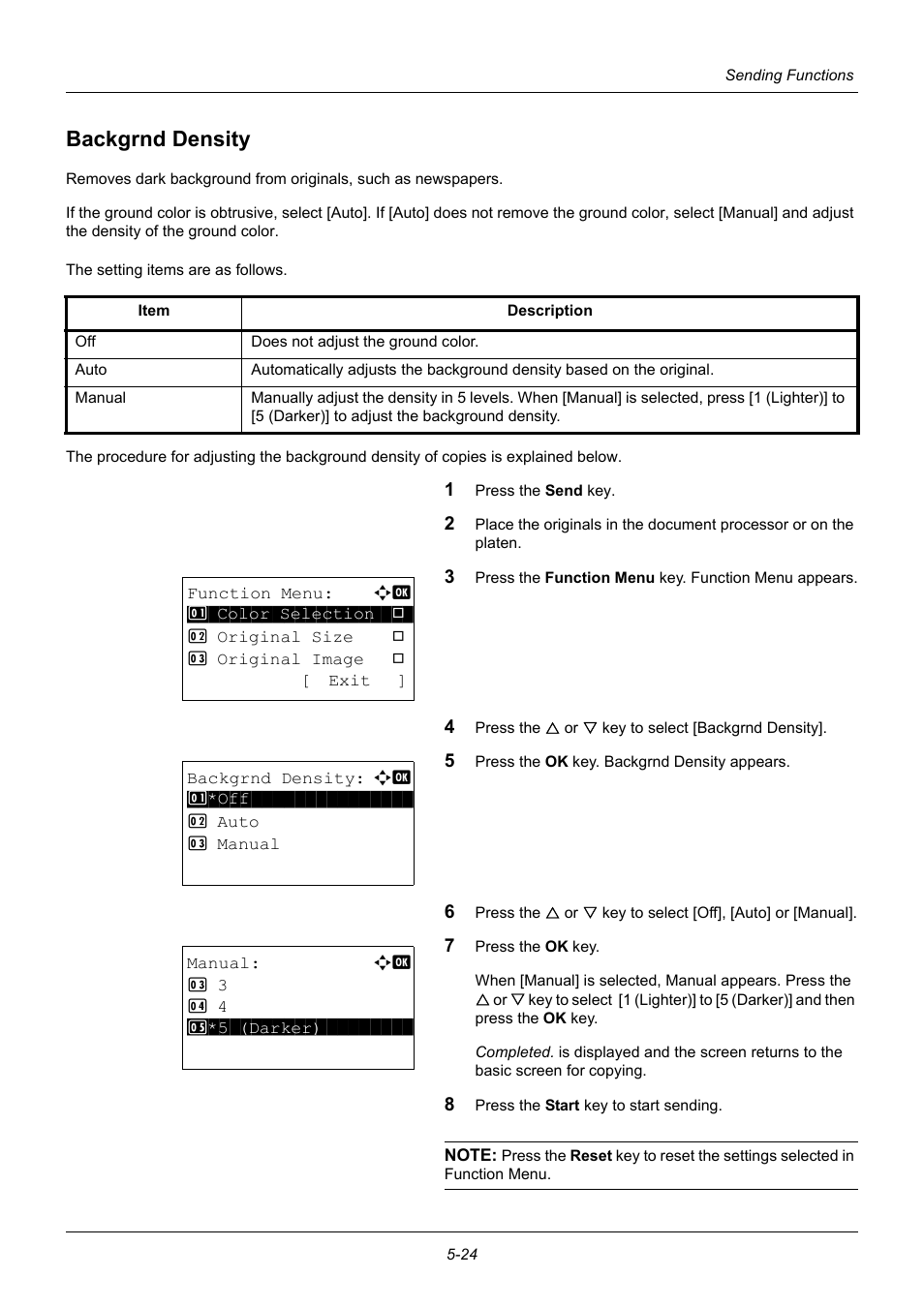 Backgrnd density, Backgrnd density -24 | TA Triumph-Adler P-3020 MFP User Manual | Page 170 / 481