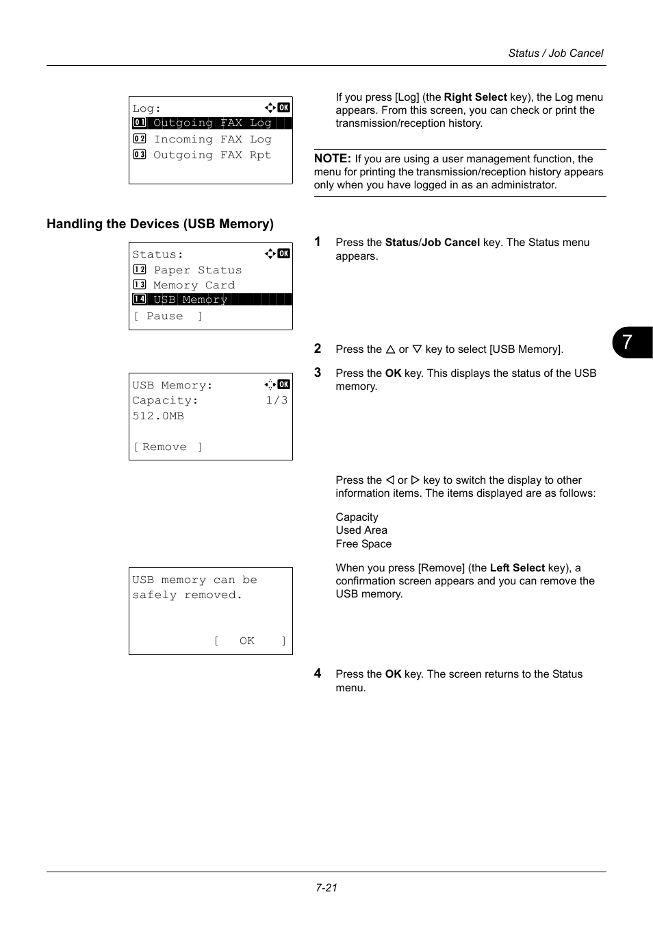 Handling the devices (usb memory) | TA Triumph-Adler P-3020 MFP User Manual | Page 205 / 481