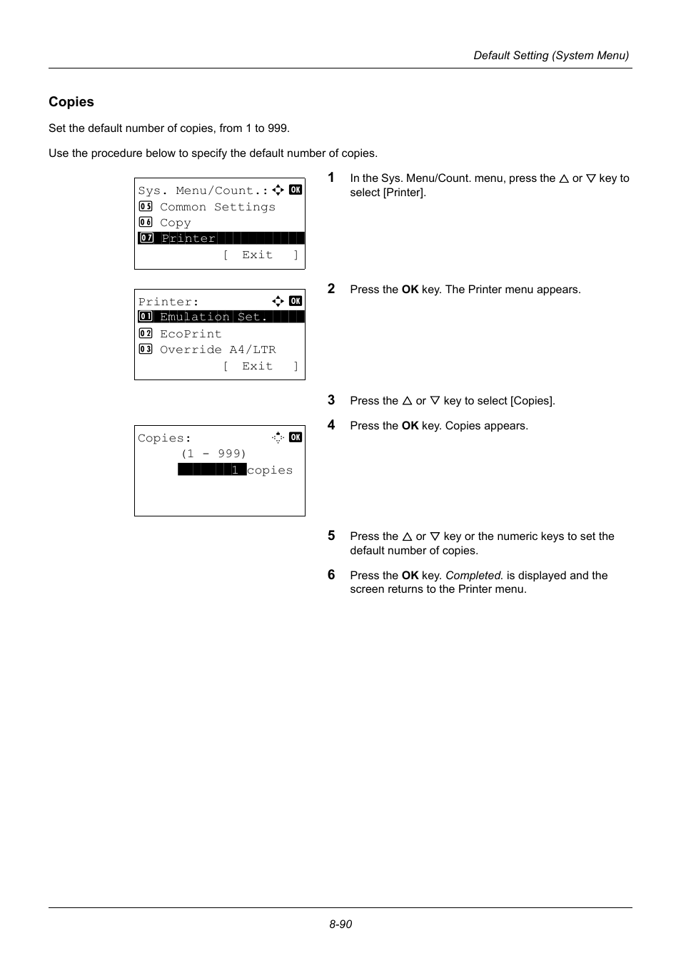Copies, Copies …8-90 | TA Triumph-Adler P-3020 MFP User Manual | Page 296 / 481