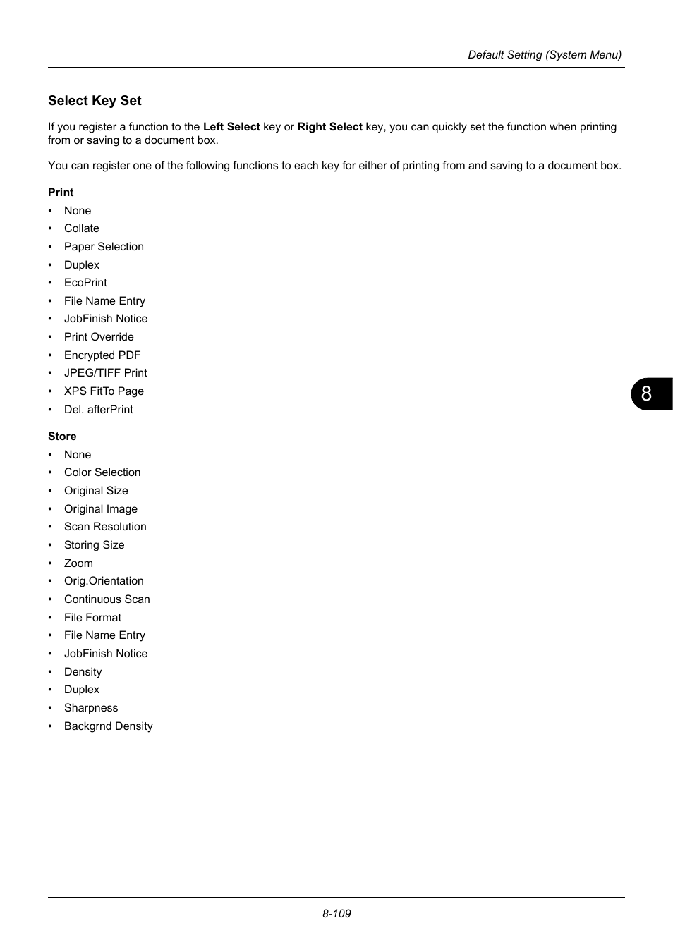 Select key set | TA Triumph-Adler P-3020 MFP User Manual | Page 315 / 481