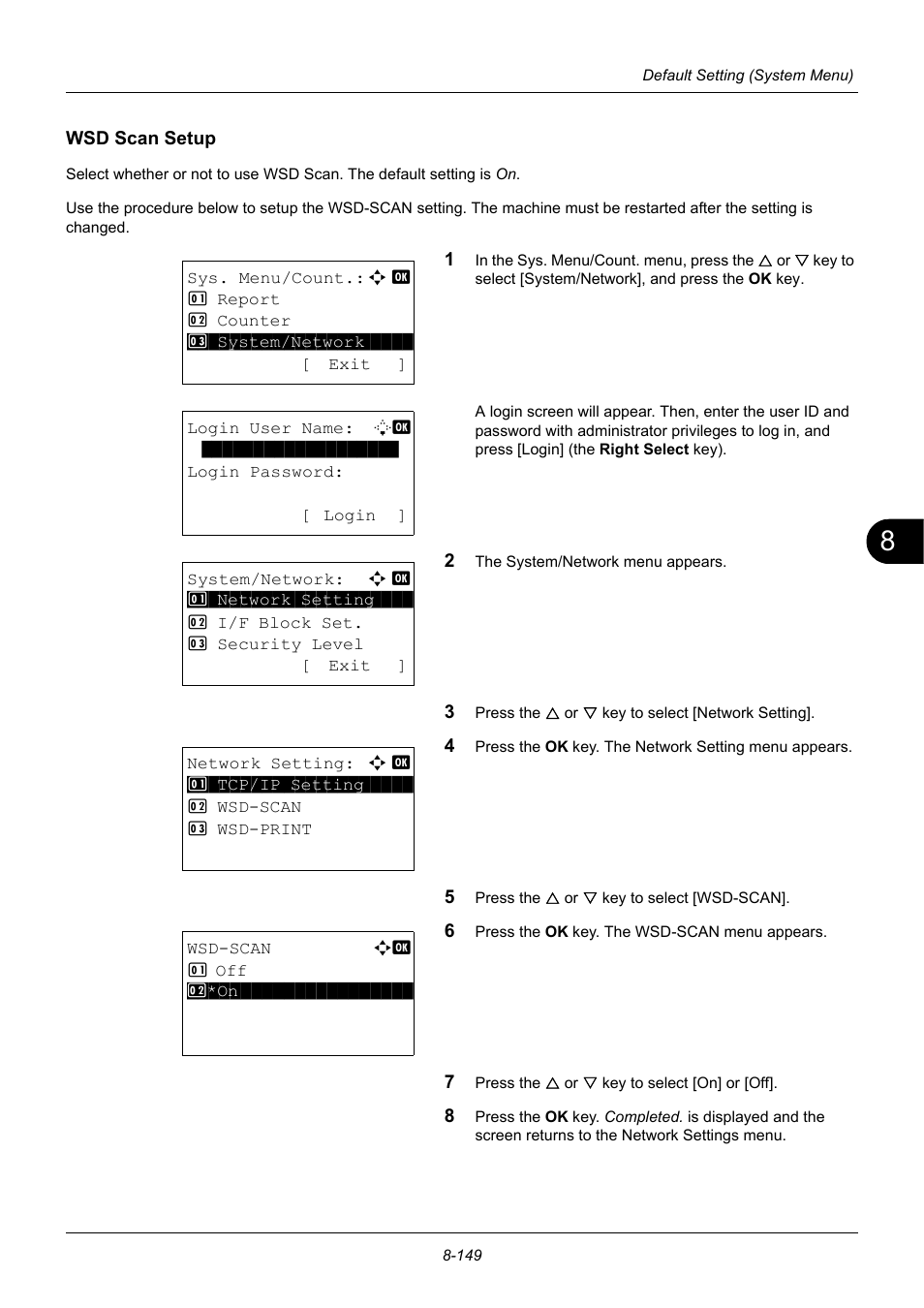 Wsd scan setup | TA Triumph-Adler P-3020 MFP User Manual | Page 355 / 481